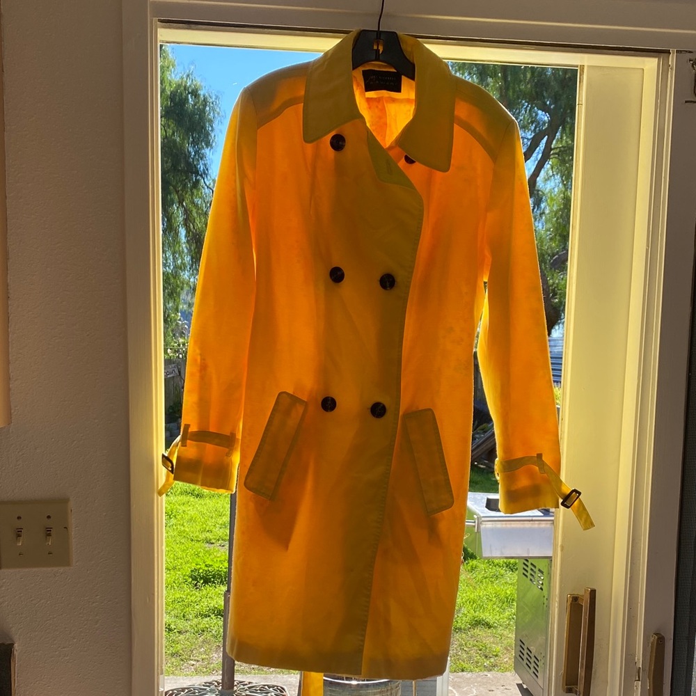 Vibrant Yellow Women's Trench Coat Raincoat